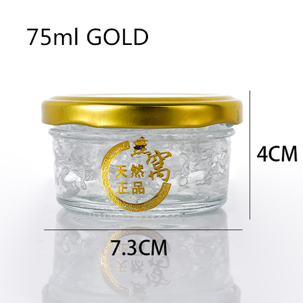 Stock Luxury 2.5oz 75ml Mini regular mouth Cubilose Jam Jelly packaging jar in bulk