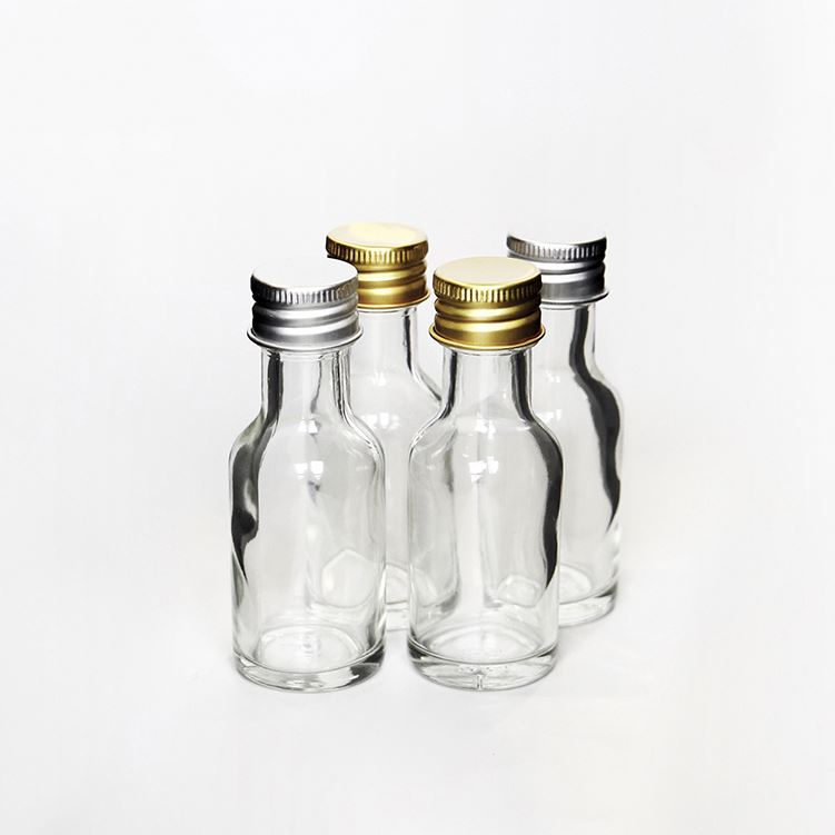 Stock Mini 30ml Spirit Vokda Alcohol Glass Bottle With Aluminum Screw Cap