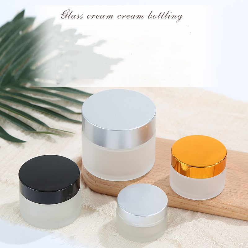 Stock Portable 5g10g20g30g50g100g Frosted Glass Cosmetic Cream Jar