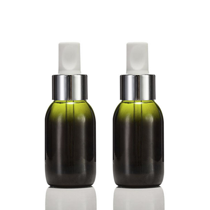 Stock Product Empty 50ml Green Glass Essential Oil Serum Dropper Bottle Cosmetic Luxury ECO Friendly Packaging Container