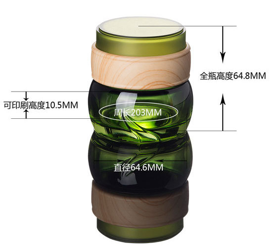 Stock Product luxury Empty cylinder 50g Green Glass Face Hand Cream Jar With Bamboo Lid Cosmetic Packaging Container