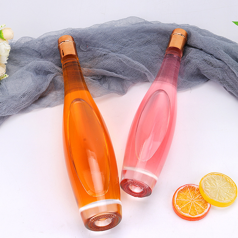 Stock Sale 375Ml Round Frost Ice Wine Glass Bottle Vodka Glass Bottle With Cork