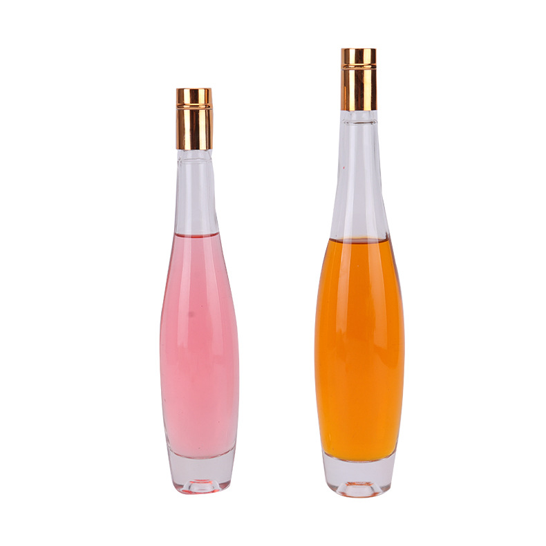 Stock Sale 375Ml Round Frost Ice Wine Glass Bottle Vodka Glass Bottle With Cork