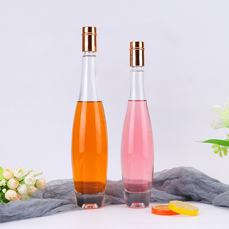 Stock Sale 375Ml Round Frost Ice Wine Glass Bottle Vodka Glass Bottle With Cork