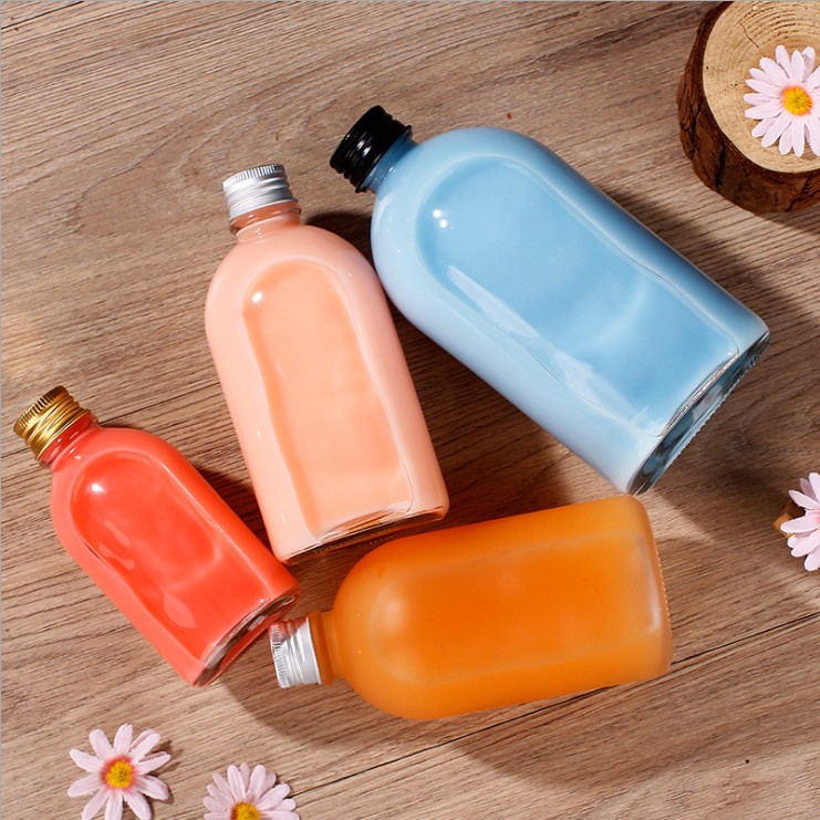Stock Various Sizes Boston Round Cold Brew/Kombucha Beverage Glass Bottle with Screw Lid