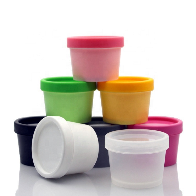 Stock available 50ml 100ml 200ml body scrub jar black pink white green clear round pp plastic cosmetic jars