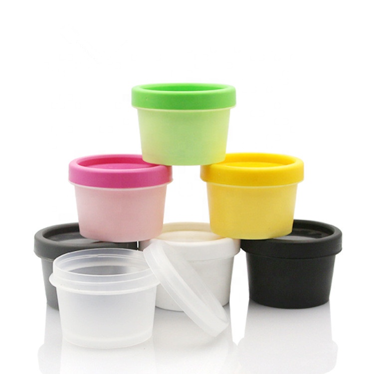 Stock available 50ml 100ml 200ml body scrub jar black pink white green clear round pp plastic cosmetic jars