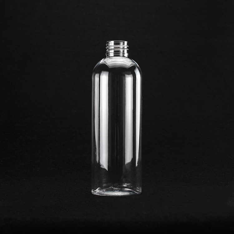 Stock cheap 250ml PET Clear Round Plastic Bottles Trigger Spray Detergent Disinfectant Bottles Lotion Pump Bottle