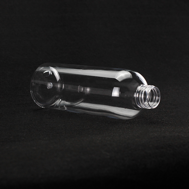 Stock cheap 250ml PET Clear Round Plastic Bottles Trigger Spray Detergent Disinfectant Bottles Lotion Pump Bottle