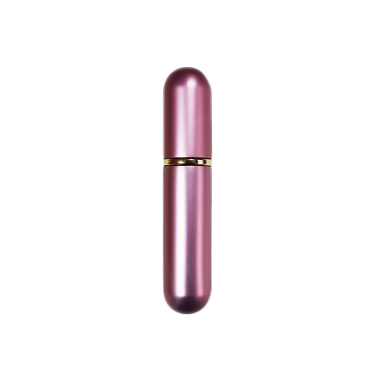 Stock colorful portable aluminium 5ml pocket travel perfume bottle atomizer