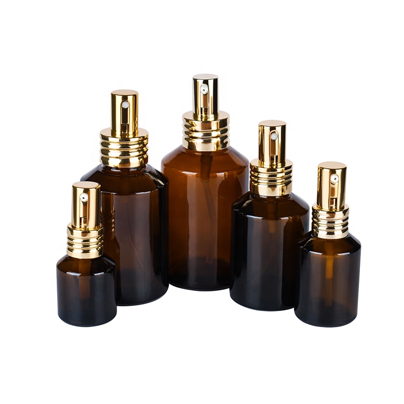 Stock essential oil Oblique shoulder serum 15ml 30ml 60ml 2oz 100ml 120ml 4oz clear amber blue green perfume glass spray bottle