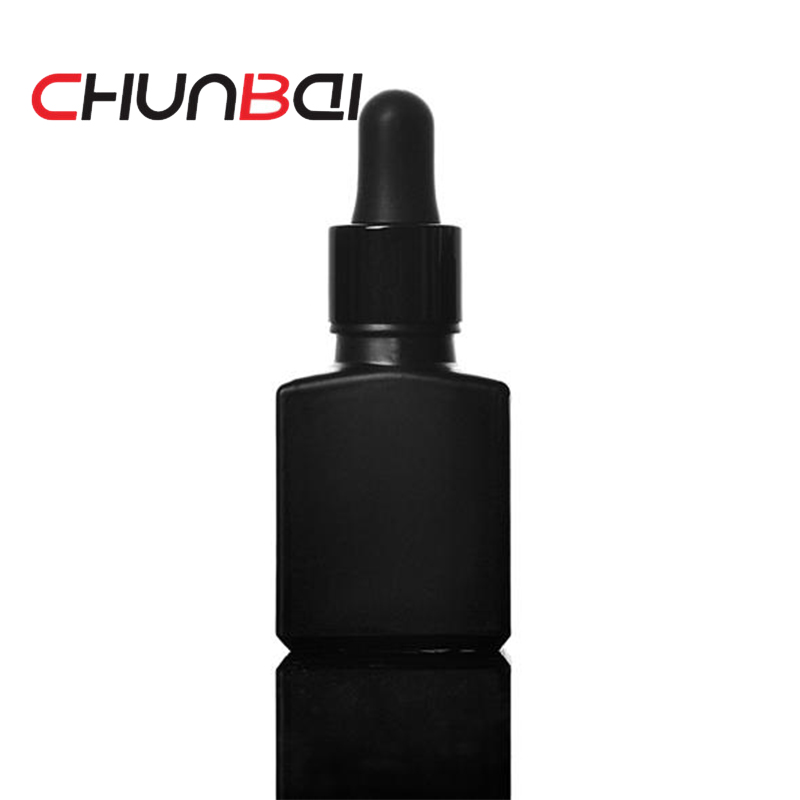 Stock flat square dropper bottle 30ml rectangular clear glass bottles with dropper wholesales