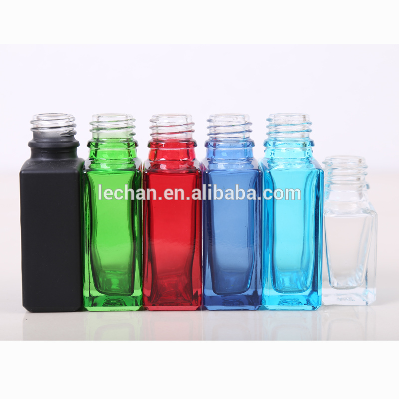 Stock flat square dropper bottle 30ml rectangular glass eliquid red/black/clear frosted dropper bottles