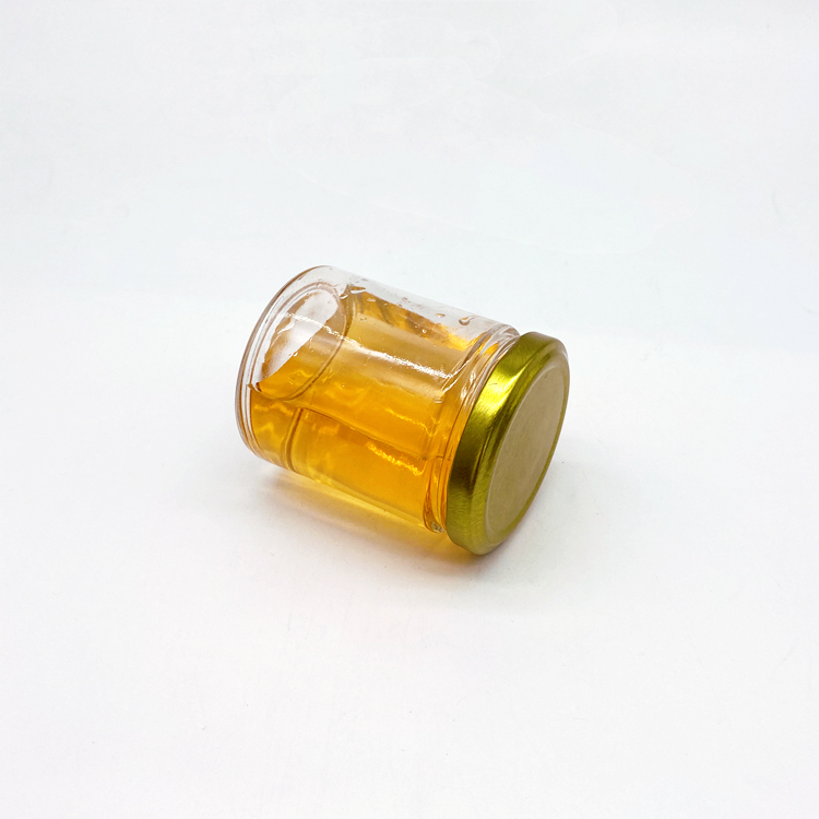 Stock goods available straight round 196ml custom color glass storage jars with 63mm metal lid