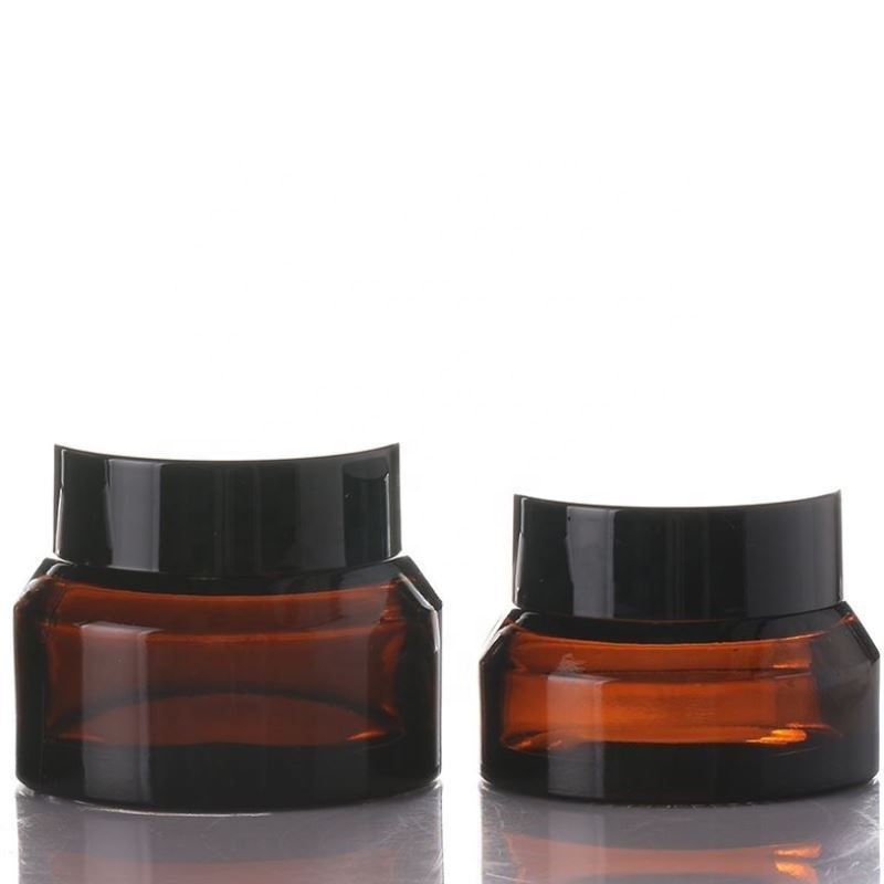Stock hot sale 15g 30g 50g brown face cream cosmetic jar with skin Care Cream