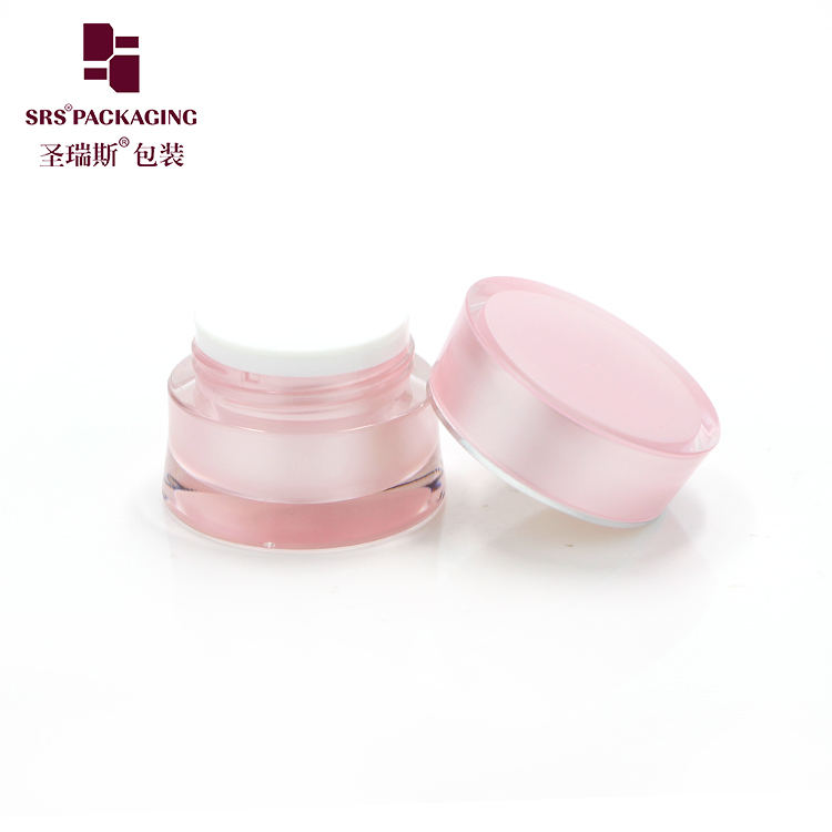 Stock hot sale 5g pink new style face cream acrylic cosmetic jar with skin Care Cream