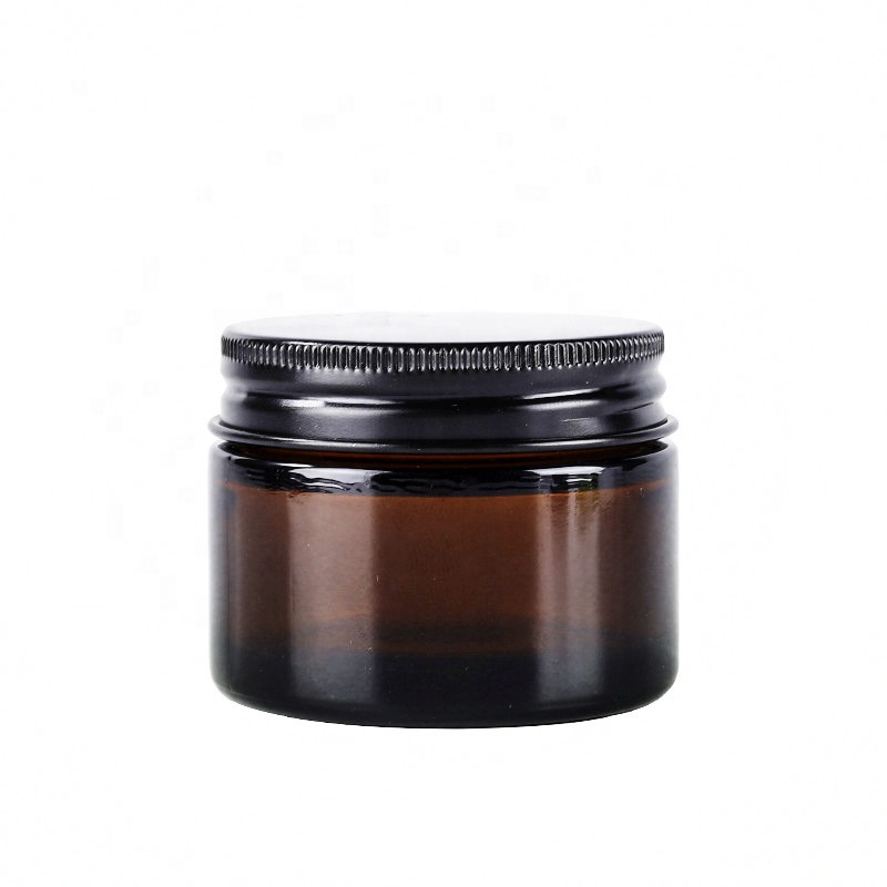 Stock luxury round empty eco 50ml cosmetic cream jar glass amber jar 500 g