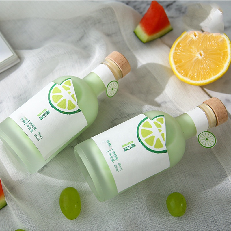Stock now empty clear 200ml mini wine glass juicer bottle beverage bottle for liquor with cork lid