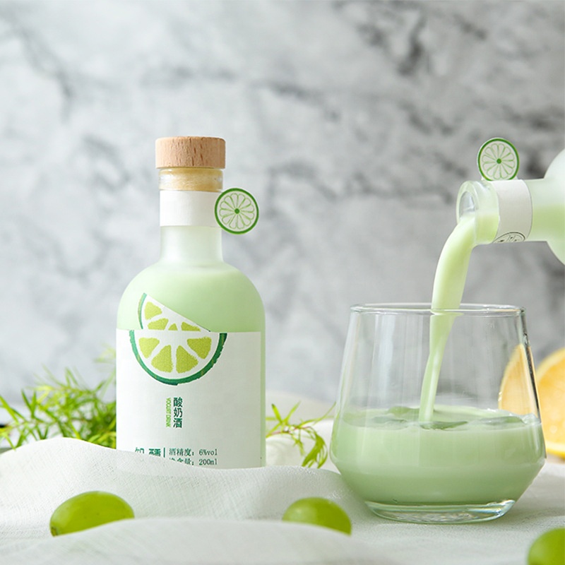 Stock now empty clear 200ml mini wine glass juicer bottle beverage bottle for liquor with cork lid