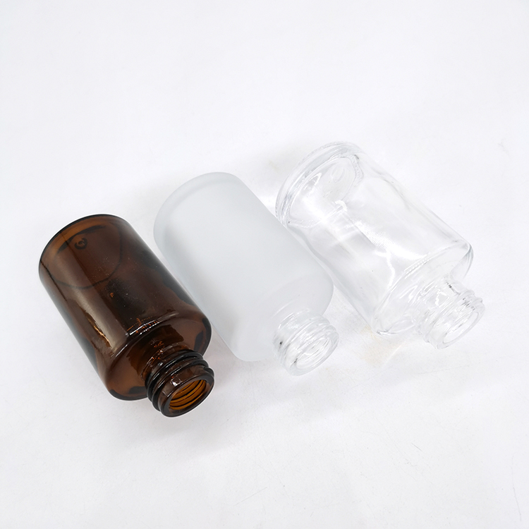 Stock products 30ml Frosted Clear Cosmetic Bottle 30ml Amber Glass Dropper Bottles Essential Oil Bottle