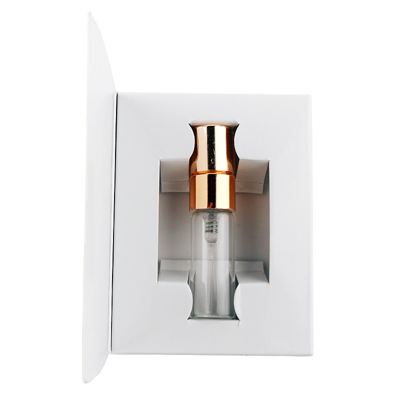 Stock refillable mini Clear glass atomizer spray 3ml perfume bottles with box