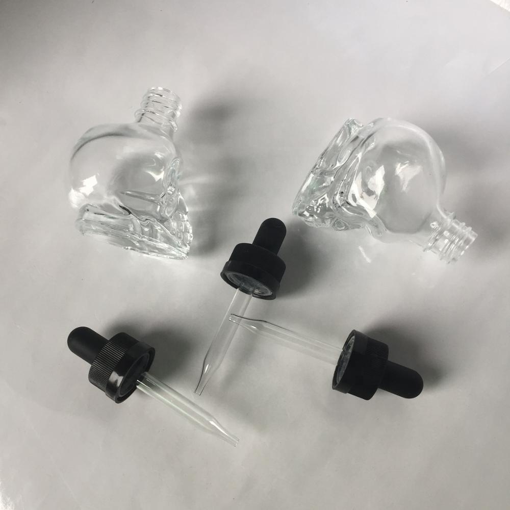Stock skull glass eye dropper bottles Transparent e liquid vape juice bottle jars Oliver Glasses 15ml 30ml 100ml 50ml