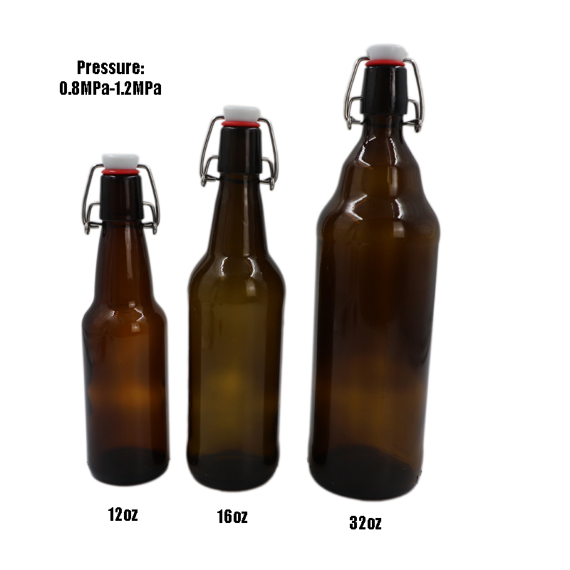 Stocked 0.8MPa-1.2MPa 330ml 500ml swing top empty glass beer bottle