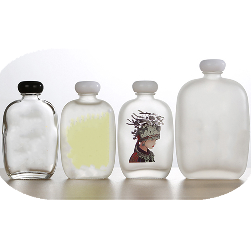 Stocked 100cl 150ml 200ml 250cl Travel small Glass Flask Liquor Bottle whiskey bottle