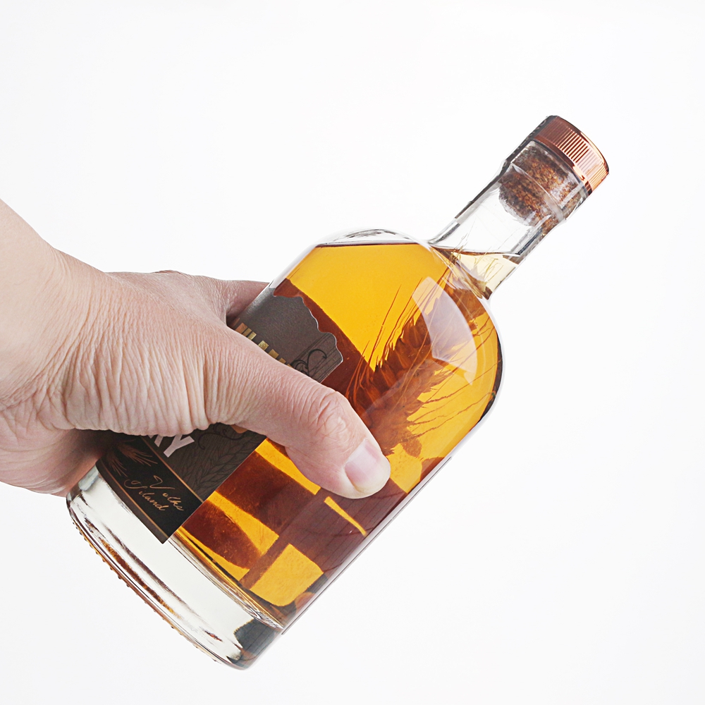 Stocked 100ml 200ml 375ml 500ml 750ml 1000ml  Clear Empty Custom Glass Bottle for Vodka Liquor Wine with Cork