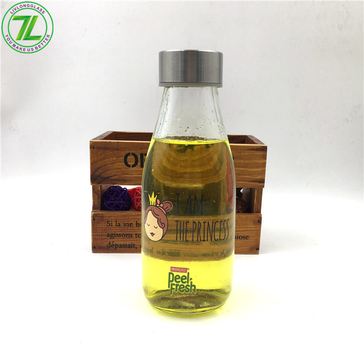 Stocked 16oz French Square Beverage Cold Press Juice Glass Bottles With BPA free plastic Cap