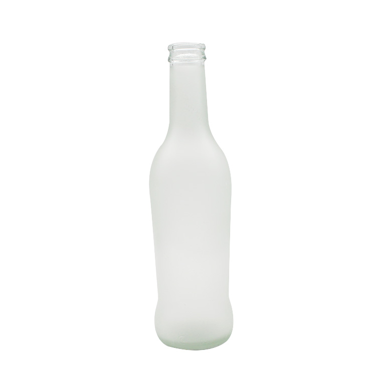 Stocked 275 ml clear transparent empty sparking soda water carbonate beverage cocktail beer glass bottle with lid