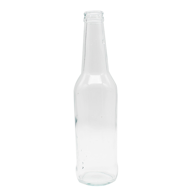Stocked 275 ml clear transparent empty sparking soda water carbonate beverage cocktail beer glass bottle with lid