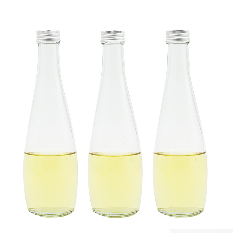 Stocked 275 ml clear transparent empty sparking soda water carbonate beverage cocktail beer glass bottle with lid