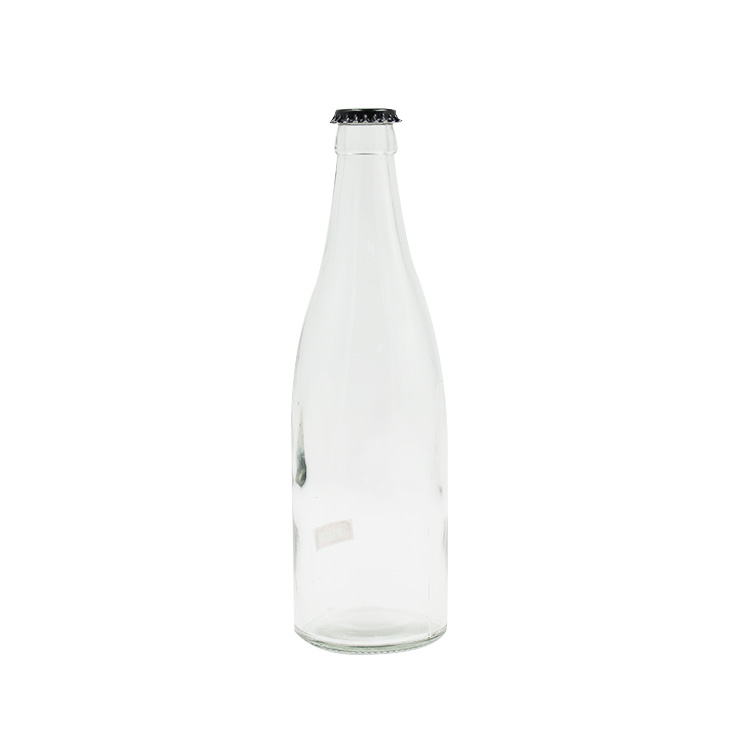 Stocked 275 ml clear transparent empty sparking soda water carbonate beverage cocktail beer glass bottle with lid