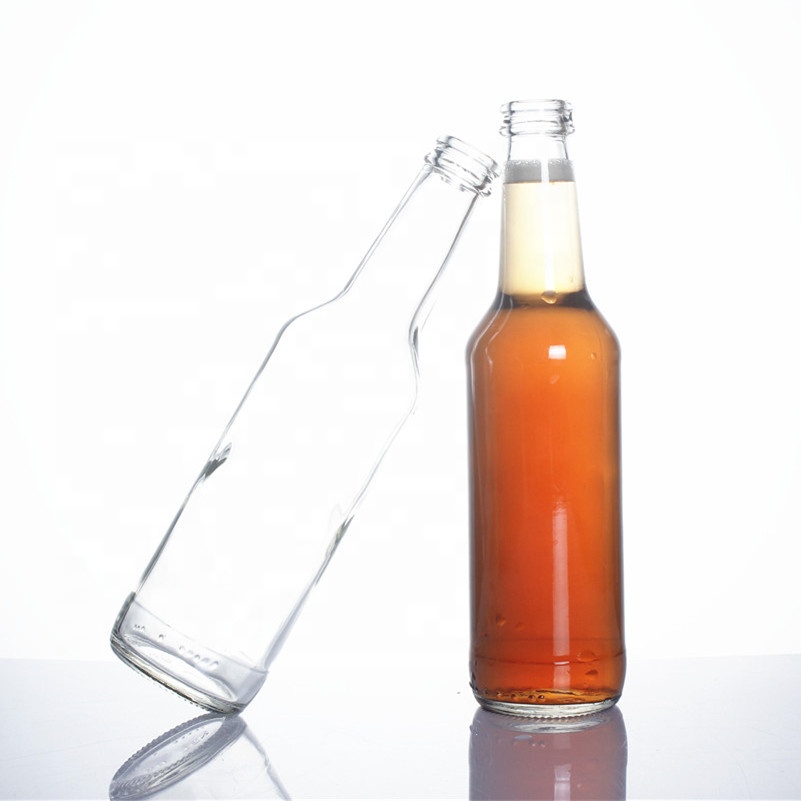 Stocked 275ml clear bacardi soft breezer beverage cocktail liquor spirit glass carbonated drinks bottle with crown cap