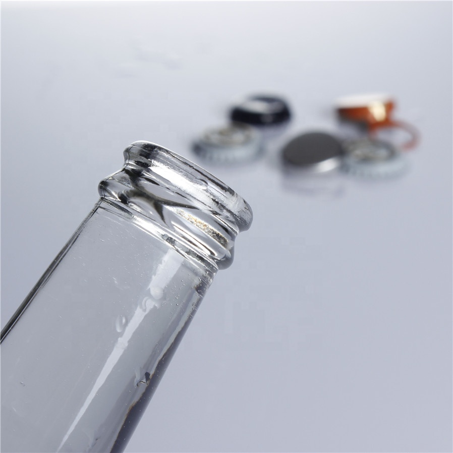 Stocked 275ml clear bacardi soft breezer beverage cocktail liquor spirit glass carbonated drinks bottle with crown cap