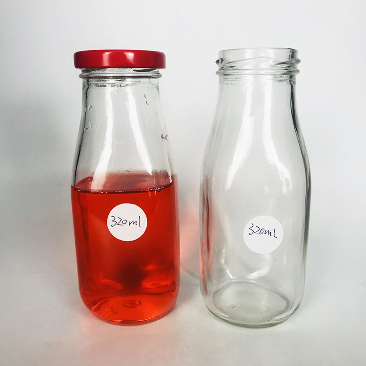 Stocked 300 ml glass milk bottle with 48 mm twist off cap