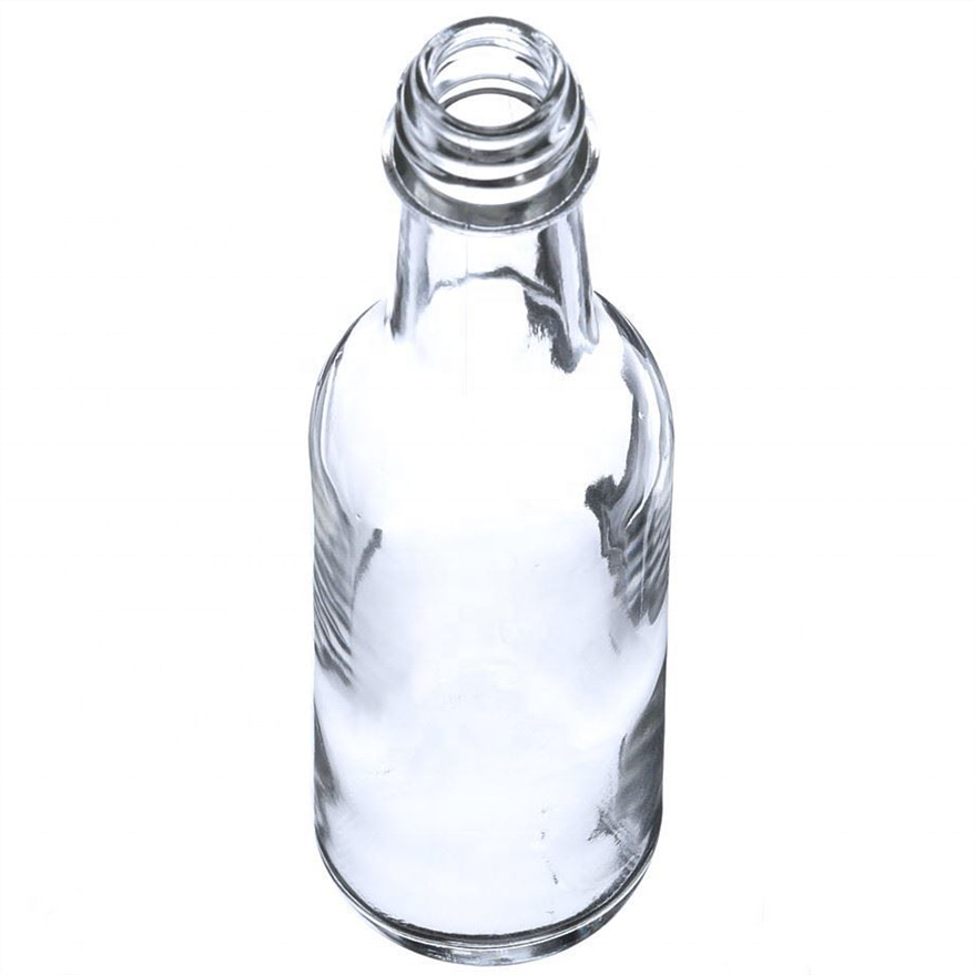 Stocked 5oz round clear 150ml 148ml woozy empty chili sauce vinegar glass bottles with plastic screw cap