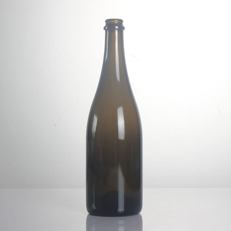 Stocked 75cl detal decoration antique green transparent 16bar wine beer sparkling juice 750ml champagne bottle