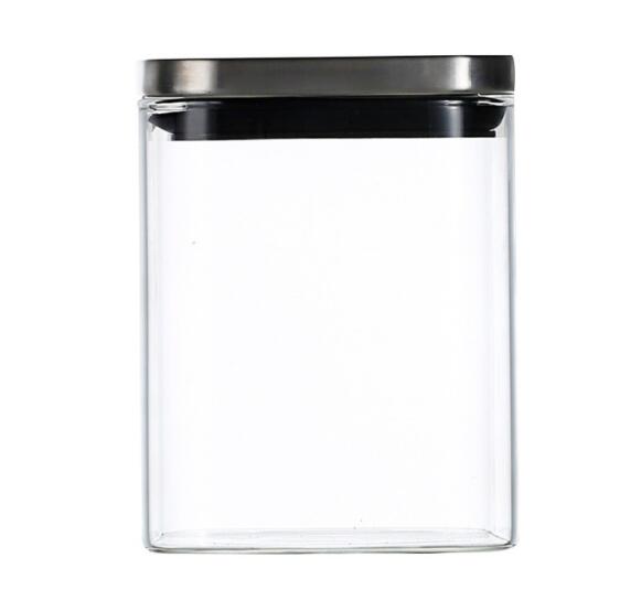 Stocked Borosilicate Glass Jars With Hermetic Stainless Steel Lids Clear Glass Canisters For Nuts Baby Food Spices