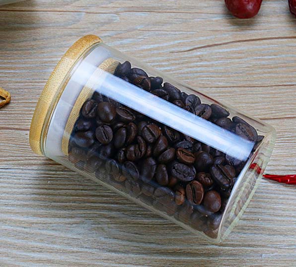 Stocked Customized Glass Jars With Bamboo Lids House Kitchen Spice Storage Canister Heat Resistant Glass Containers Grains Tea