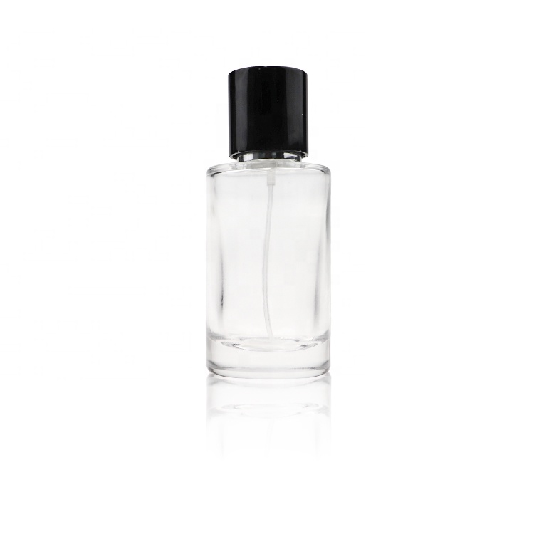 Stocked Cylinder Crimp Spray Glass Perfume Bottle 50ml 100ml With Low MOQ