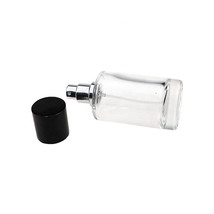 Stocked Cylinder Crimp Spray Glass Perfume Bottle 50ml 100ml With Low MOQ