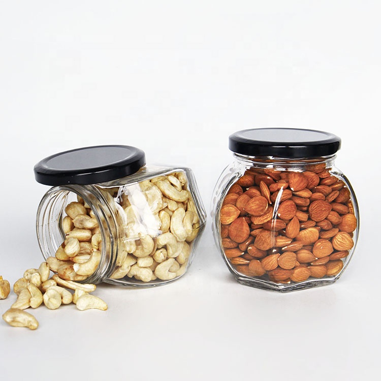 Stocked Flint 500ml Glass Food Storage Jars for Honey Jam Sauce Packaging Containers