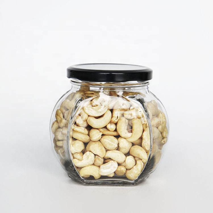 Stocked Flint 500ml Glass Food Storage Jars for Honey Jam Sauce Packaging Containers
