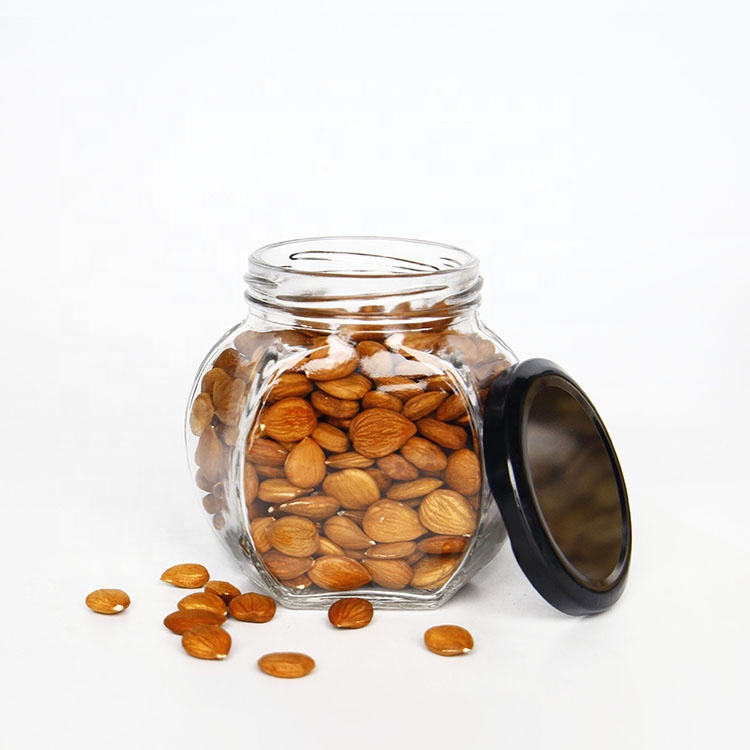 Stocked Flint 500ml Glass Food Storage Jars for Honey Jam Sauce Packaging Containers