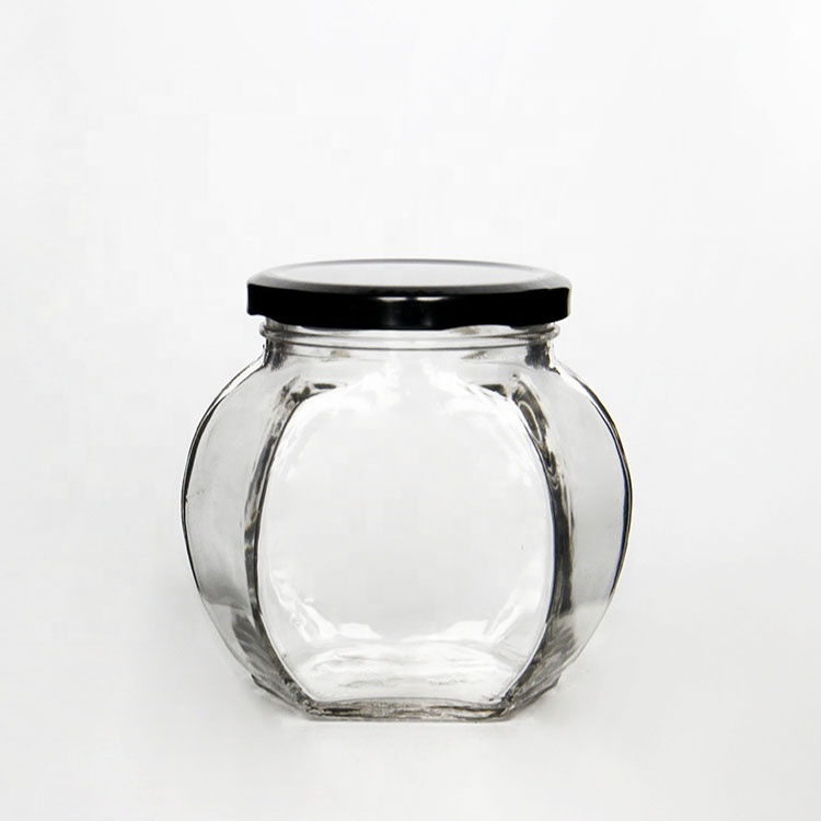 Stocked Flint 500ml Glass Food Storage Jars for Honey Jam Sauce Packaging Containers