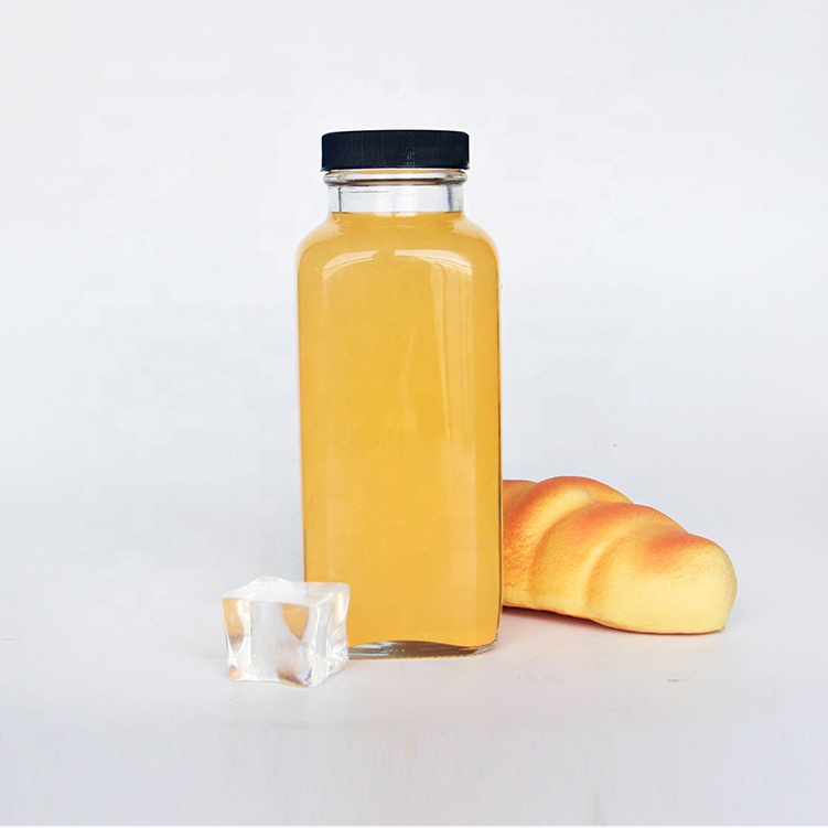 Stocked Wholesale 12oz Cold Pressed Juice Square Glass Bottle 350ml