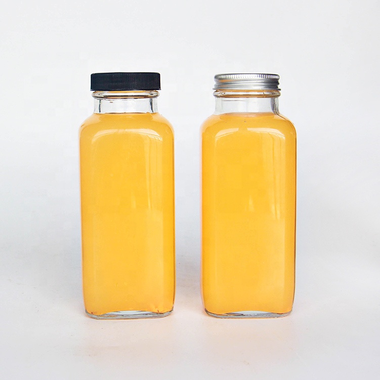 Stocked Wholesale 12oz Cold Pressed Juice Square Glass Bottle 350ml
