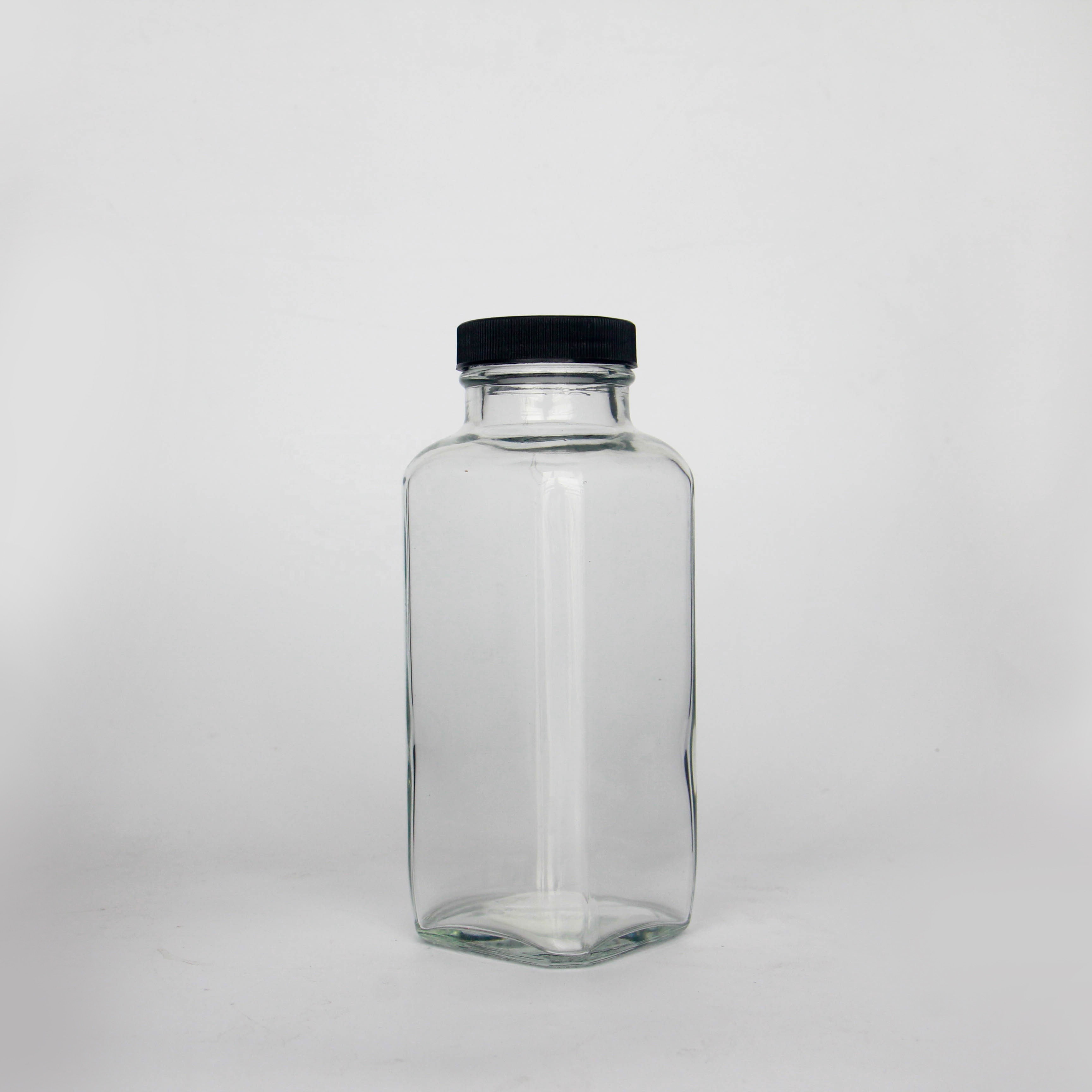 Stocked Wholesale 12oz Cold Pressed Juice Square Glass Bottle 350ml